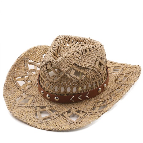 wholesale hand-woven natural salt grass sunscreen hats Nihaojewelry's discount tags