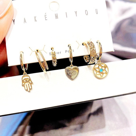 Vente en gros bijoux boucle d'oreille en cuivre étoile en forme de coeur Nihaojewelry's discount tags