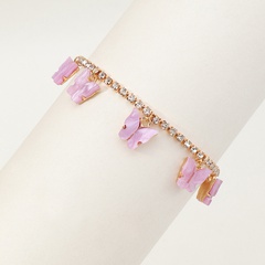 vente en gros bijoux simple bracelet en diamant papillon violet mignon Nihaojewelry
