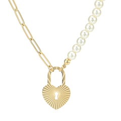 Pendentif de serrure en forme de coeur collier de mode en acier inoxydable bijoux en gros Nihaojewelry