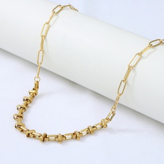 splicing chain stainless steel simple necklace wholesale jewelry Nihaojewelry