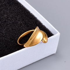 cuillère rainure lisse style rétro anneau ouvert bijoux en gros Nihaojewelry