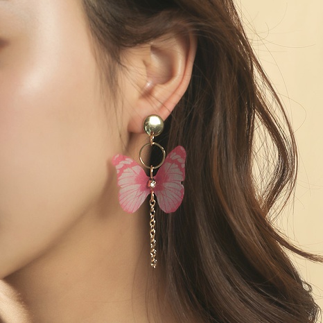 wholesale jewelry simple tassel lace butterfly earrings Nihaojewelry's discount tags