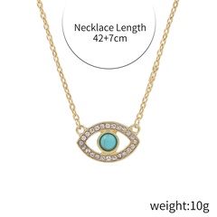 Vente en gros bijoux oeil de démon incrusté collier pendentif diamant bleu nihaojewelry