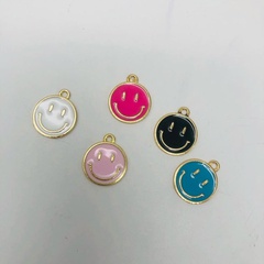 wholesale jewelry color smiley pendant copper gold-plated earrings nihaojewelry