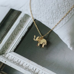 wholesale jewelry baby elephant pendant titanium steel necklace nihaojewelry