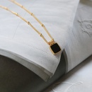 wholesale bijoux carr blanc noir pendentif coquillage titane acier collier nihaojewelrypicture12