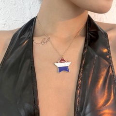 Großhandel Schmuck einfache Stern amerikanische Flagge Anhänger Halskette nihaojewelry
