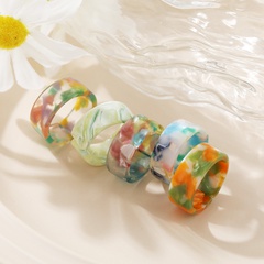 wholesale jewelry fashion creative contrast color resin joint ring set Nihaojewelry