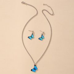 Wholesale Jewelry Alloy Butterfly Pendant Bohemian Style Necklace Earring Set Nihaojewelry