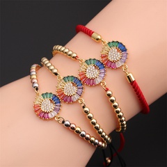 vente en gros bijoux style ethnique incrusté de cuivre couleur zircon bracelet réglable nihaojewelry