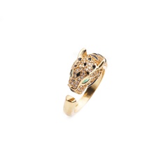 wholesale jewelry new copper plated zircon panther head opening adjustable ring Nihaojewelry