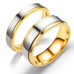 Großhandel Mode Goldener Edelstahl Glossy Ring Nihaojewelry