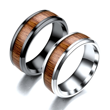 wholesale jewelry stainless steel wood grain ring Nihaojewelry's discount tags