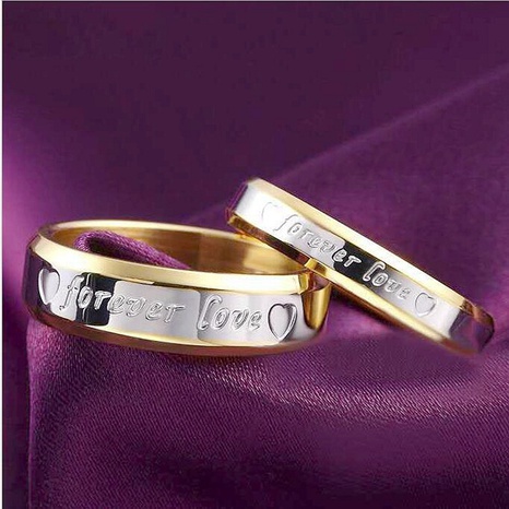 wholesale Koreanischer Schriftzug Titanstahl 18K Goldpaarring Nihaojewelry's discount tags