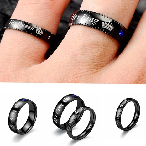 Großhandel Mode Schriftzug Titan Stahl Paar Ring Nihaojewelry's discount tags