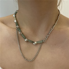 green aventurine tassel ball fashion necklace wholesale jewelry Nihaojewelry