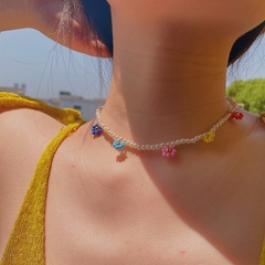 Großhandel Schmuck handgewebte Reisperlen Blume Perlenkette Nihaojewelry