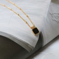 wholesale bijoux carr blanc noir pendentif coquillage titane acier collier nihaojewelrypicture14