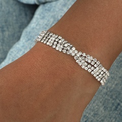 Korean full diamond shiny multi-row white diamond goddess bracelet