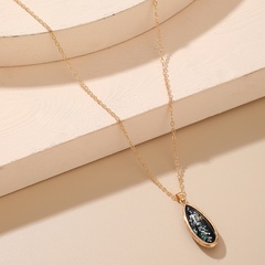 wholesale jewelry black drop-shaped pendant necklace nihaojewelry