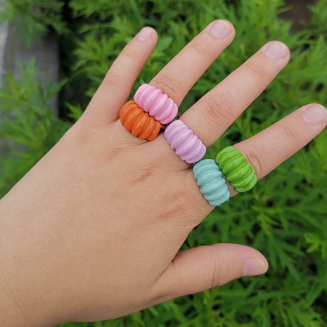 wholesale jewelry candy color geometric resin ring Nihaojewelry's discount tags