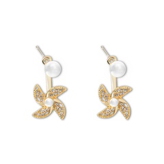 wholesale fashion rotating windmill diamond earrings Nihaojewelry