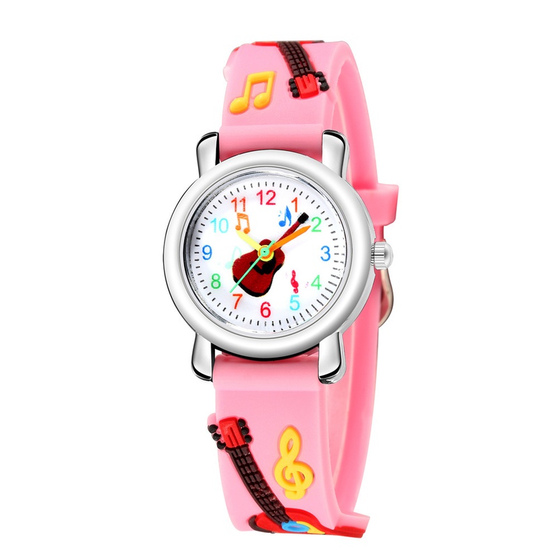 vente en gros montre pour enfants avec bande en plastique  motif de guitare en relief Nihaojewelry