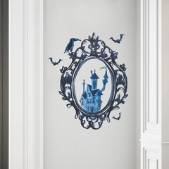 New Mirror Crow Castle Halloween Atmosphere Glazing Plate Glass Decorative Wall Sticker Self-Adhesive