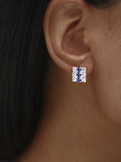 wholesale jewelry simple square zircon copper earrings Nihaojewelry