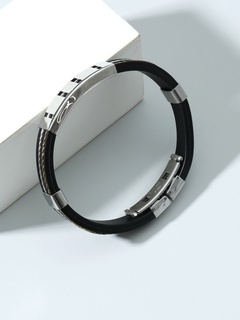 wholesale jewelry vintage titanium steel leather bracelet Nihaojewelry