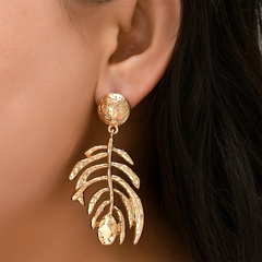 wholesale jewelry creative alloy hollow leaf earrings Nihaojewelry