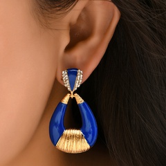 European and American High Profile Fashion Creative Earrings Hollow Drop-Shaped Diamond Women's Earrings Earrings Jewelry Wholesale