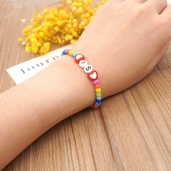 letter simple elastic color rice bead bracelet wholesale jewelry Nihaojewelry