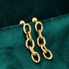wholesale jewelry retro long chain titanium steel earrings Nihaojewelry