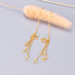 wholesale jewelry star long tassels titanium steel earrings Nihaojewelry