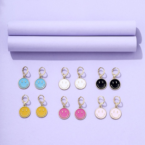 wholesale jewelry dripping multicolor smiley ear clip Nihaojewelry's discount tags
