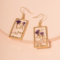 wholesale jewelry retro resin real flower earrings Nihaojewelry