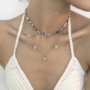 Grohandel Schmuck Bhmische Art Farbe Perlen Schmetterling Anhnger Doppelschicht Halskette Nihaojewelrypicture8