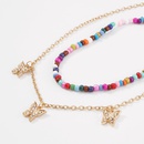 Grohandel Schmuck Bhmische Art Farbe Perlen Schmetterling Anhnger Doppelschicht Halskette Nihaojewelrypicture10