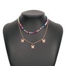 Grohandel Schmuck Bhmische Art Farbe Perlen Schmetterling Anhnger Doppelschicht Halskette Nihaojewelrypicture11