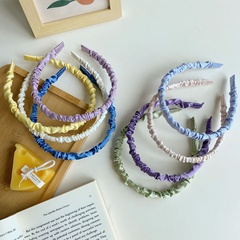 korean style folds fine-edge solid color hairband wholesale Nihaojewelry