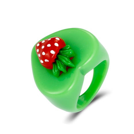 Großhandel Schmuck Acryl Erdbeerring Nihaojewelry's discount tags