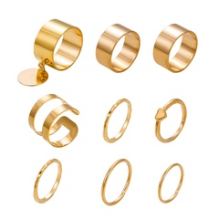 wholesale jewelry geometric heart-shaped ring 9-piece set nihaojewelry