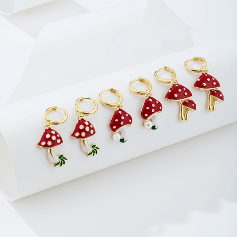 Vente en gros bijoux boucles d'oreilles en alliage de champignons Nihaojewelry's discount tags