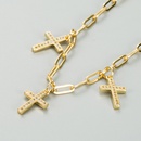 cross pendant copper microinlaid zircon chain bracelet wholesale jewelry Nihaojewelrypicture11