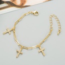 cross pendant copper microinlaid zircon chain bracelet wholesale jewelry Nihaojewelrypicture12