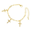 cross pendant copper microinlaid zircon chain bracelet wholesale jewelry Nihaojewelrypicture13