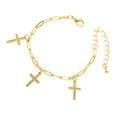 cross pendant copper microinlaid zircon chain bracelet wholesale jewelry Nihaojewelrypicture14