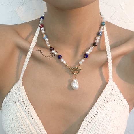 Großhandel Schmuck bunte Perlen OT Schnalle speziell geformte Perlenkette nihaojewelry's discount tags